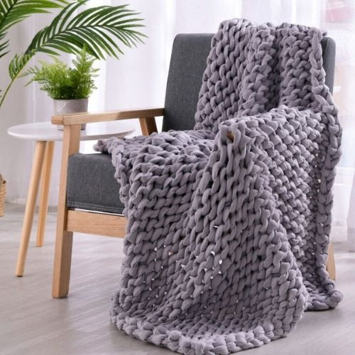 Onkaparinga Revitasleep Weighted Blanket 6 kg Hand-Knitted Throw Blankets - Grey