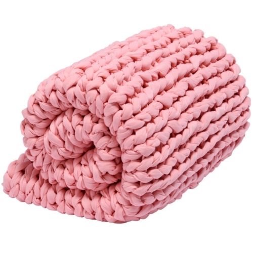 Onkaparinga Weighted Blanket 6kg Hand-Knitted Throw Blankets, Peach