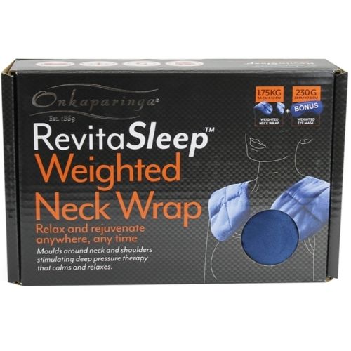 Onkaparinga Weighted Heat Therapy Wrap For Neck & Shoulders W/ Eye Mask - Navy