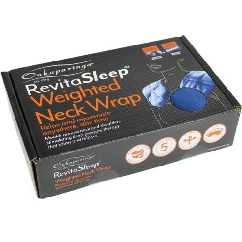 Onkaparinga Weighted Heat Therapy Wrap For Neck & Shoulders W/ Eye Mask - Navy