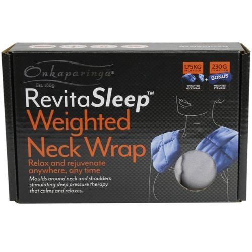 Onkaparinga Weighted Heat Therapy Wrap For Neck & Shoulders W/ Eye Mask - Silver