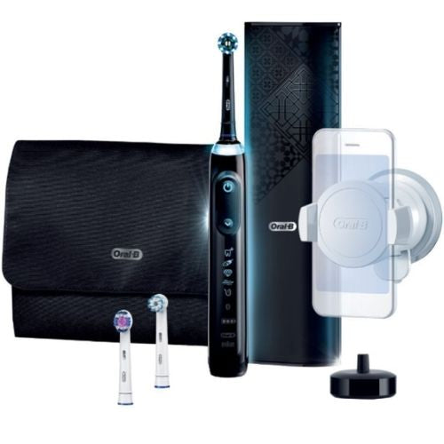 Oral-B Genius AI Electric Toothbrush W/ 3 Replacement Heads & Travel Case, Black