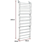 Over The Door Shoe Holder Organiser Hanging Shelf Rack 36 Pairs of Shoes - White