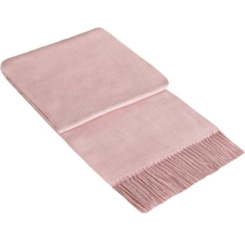 Paddington Throw Blanket Fine Wool Blend Soft Warm Rug Bed Decoration - Blush