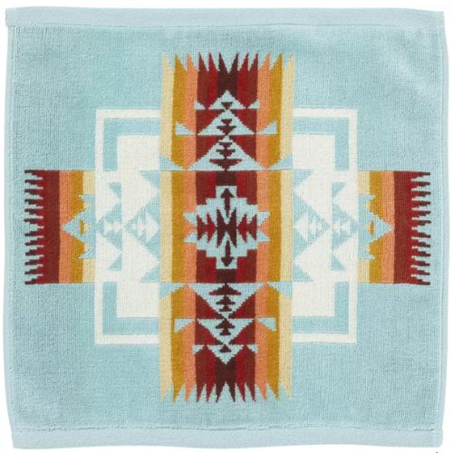 Pendleton Jacquard Wash Cloth 100% Cotton Absorbent Soft Towel Chief Joseph Aqua