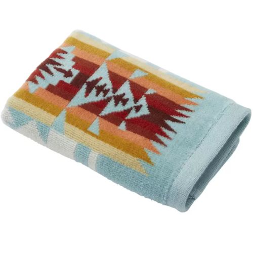 Pendleton Jacquard Wash Cloth 100% Cotton Absorbent Soft Towel Chief Joseph Aqua