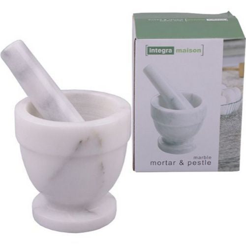 Pestle and Mortar Set Natural Durable Marble Spice & Herb Crusher Grinder 10cm