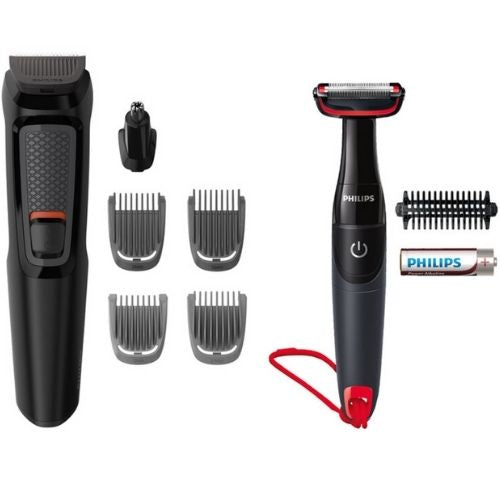 Philips Multigroom Series 3000 6 in 1 Trimmer with Bodygroom Series 1000