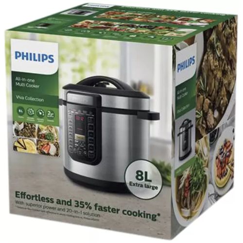 Philips All-In-One Multi Cooker with Anti-Scratch ProCeramic+ Pot, 8L Capacity