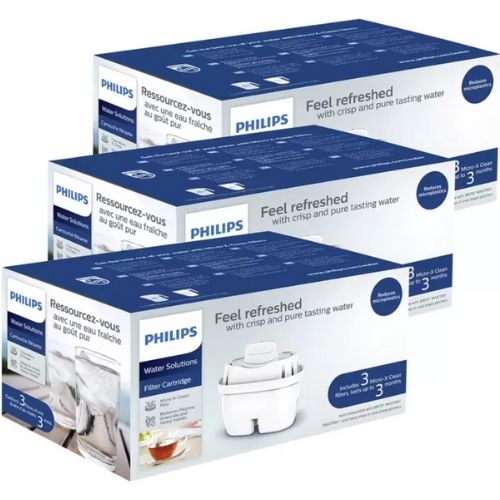 Philips Filter Cartridge 4Stage Micro X-Clean Water Jug Filters Value Pack, 9 Pc