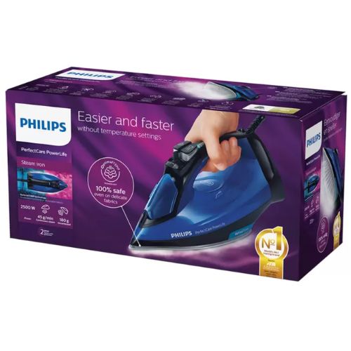 Philips PerfectCare Steam Iron with SteamGlide Plus Soleplate - Black and Blue