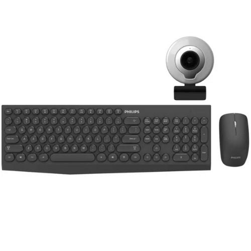 Philips Wireless Keyboard and Mouse with Webcam Bundle For Home Office Computer