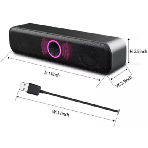 Portable Mini Speaker for Computer Desktop Windows PCs Laptop Plug & Play, Black