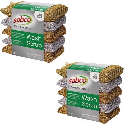 Professional Heavy Duty Non Scratch Scourer Kitchen Cleaning Sponge - 5 Pack X 2