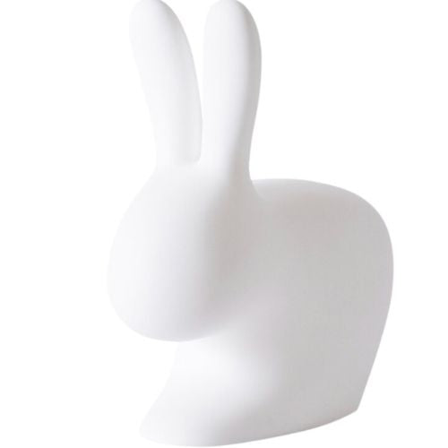 Qeeboo Rabbit Night Light Bedside Lamp Extra Small with Rechargeable LED - White