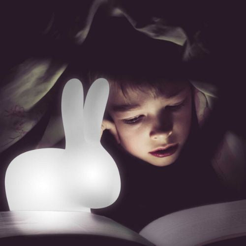 Qeeboo Rabbit Night Light Bedside Lamp Extra Small with Rechargeable LED - White