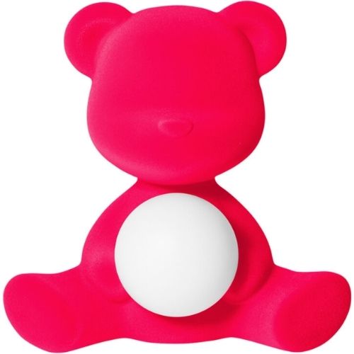 Qeeboo Teddy Girl Bedside Table Lamp Night Light With Rechargeable LED - Fuchsia