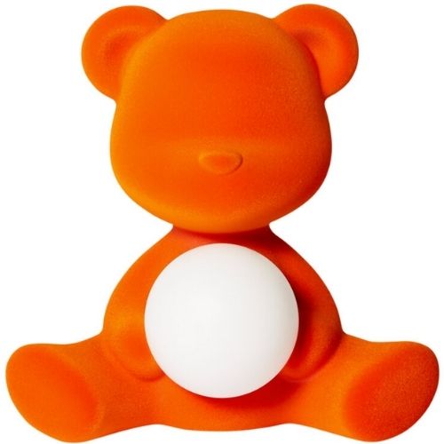 Qeeboo Teddy Girl Bedside Table Lamp Night Light With Rechargeable LED - Orange