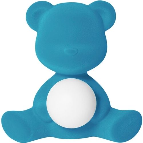 Qeeboo Teddy Girl Table Desk Lamp Night Light With Rechargeable LED - Light Blue