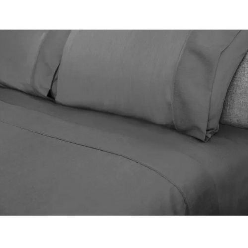 Ramesses 2000TC Bamboo Single Bed Sheet Set Soft Hypoallergenic Sheets, Charcoal