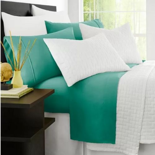 Ramesses 2000TC Bamboo Single Bed Sheet Set Soft & Hypoallergenic Sheets - Teal