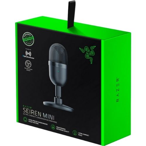 Razer Seiren Mini Microphone, Precise Supercardioid Pickup Pattern - Black