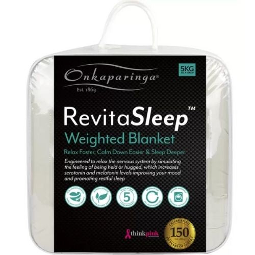 Revitasleep Weighted Blanket 5kg, 122 x 183cm by Onkaparinga - Oatmeal