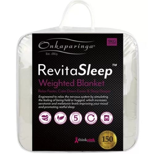 Revitasleep Weighted Blanket 9kg, 122 x 183cm by Onkaparinga - Oatmeal