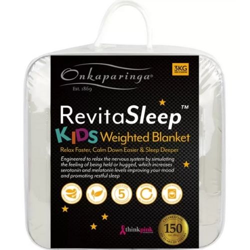 Revitasleep Weighted Blanket Kids Deep Relax Relief 3kg Oatmeal by Onkaparinga