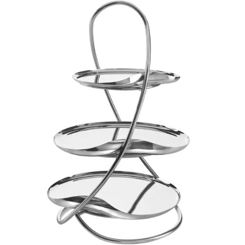 Robert Welch 3-Tier Cake Stand Seamless Design Cupcake Stand for Parties, Silver