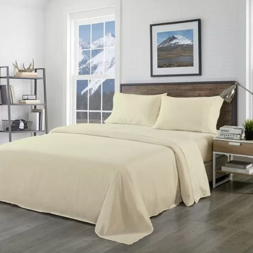 Royal Comfort 1000TC Pure Soft Bamboo Sheet Set Double Bed Warm Bedding - Ivory