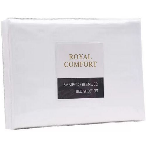 Royal Comfort 1000TC Pure Soft Bamboo Sheet Set Double Bed Warm Bedding - White