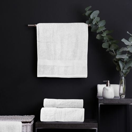 Royal Comfort 5 Piece Cotton Bamboo Towel Set 450GSM Soft Absorbent Plush, White