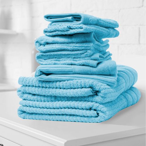 Royal Comfort 8 Piece Luxury Bath Towels Set Eden Egyptian Cotton 600GSM - Aqua