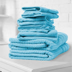 Royal Comfort 8 Piece Luxury Bath Towels Set Eden Egyptian Cotton 600GSM - Aqua