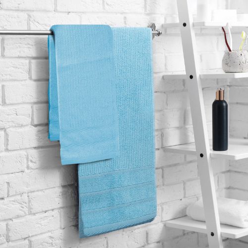 Royal Comfort 8 Piece Luxury Bath Towels Set Eden Egyptian Cotton 600GSM - Aqua