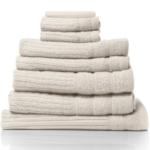 Royal Comfort 8 Piece Luxury Bath Towels Set Eden Egyptian Cotton 600GSM - Beige