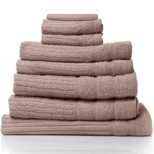 Royal Comfort 8 Piece Luxury Bath Towels Set Eden Egyptian Cotton 600GSM - Rose