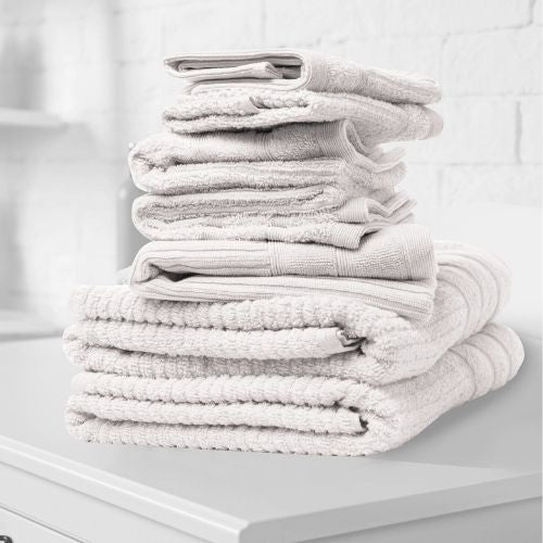 Royal Comfort 8 Piece Luxury Bath Towels Set Eden Egyptian Cotton 600GSM - White