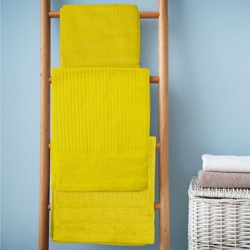 Royal Comfort 8 Piece Luxury Bath Towels Set Eden Egyptian Cotton 600GSM, Yellow
