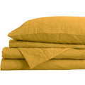 Royal Comfort Flax Linen Blend Sheet Set King Bedding Ultra Soft - Mustard Gold