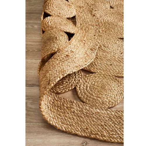 Rug Culture Atrium Pilu Natural Rug 200 x 200 cm Hand-spun Jute is Braided