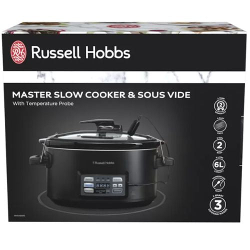 Russell Hobbs 6L Master Slow Cooker and Sous Vide with Temperature Probe - Black