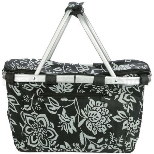 Sachi - Basket Cooler Insulated With Lid Collapsible/Foldable- Camellia Black