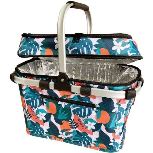 Sachi Insulated Picnic Basket 4 Person Outdoor Cooler Storage Tote Exotic Jungle