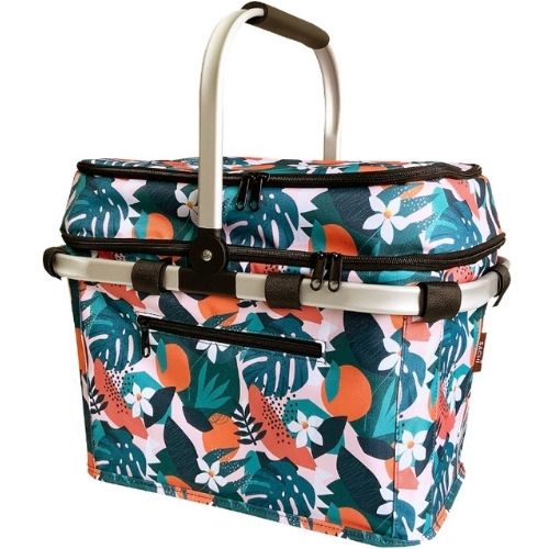 Sachi Insulated Picnic Basket 4 Person Outdoor Cooler Storage Tote Exotic Jungle