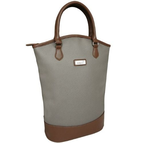 Sachi Wine For 2 Bottle BYO Insulated Cooler Bag Tote Carrier - Taupe