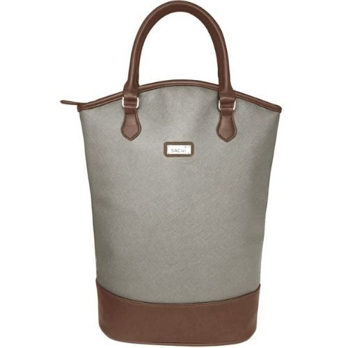 Sachi Wine For 2 Bottle BYO Insulated Cooler Bag Tote Carrier - Taupe