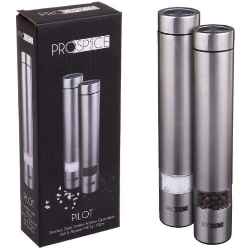 Prospice Salt & Pepper Mill Set Battery Operated Grinder