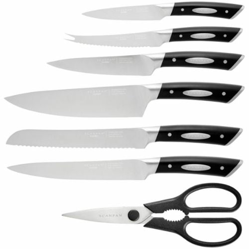 Scanpan Classic 8 Piece Eclipse Knife Block Set Stainless Steel Kitchen Knives